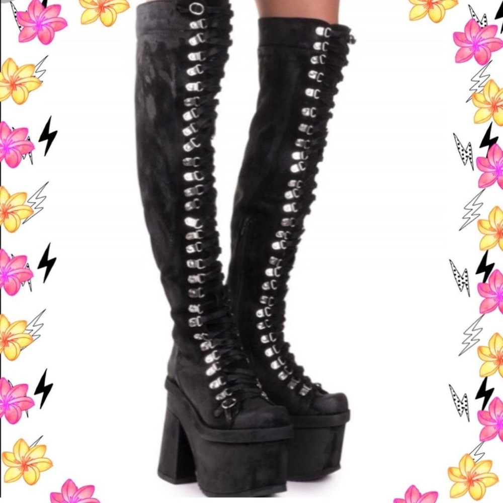 😻 Jeffrey Campbell Madrigal THIGH platform boots